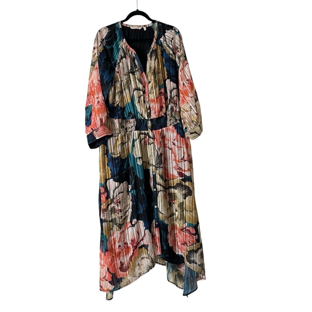 Soft Surroundings Women’s 2X Natalia Floral Asymmetrical Hem Dress